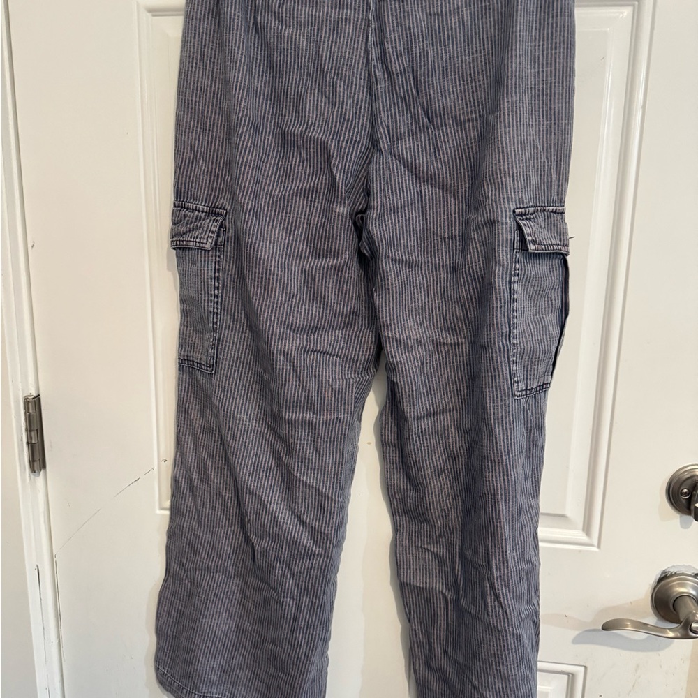 Super Soft Billy T Railroad Stripe cargo pants pink blue stripe size Med - Picture 9 of 9